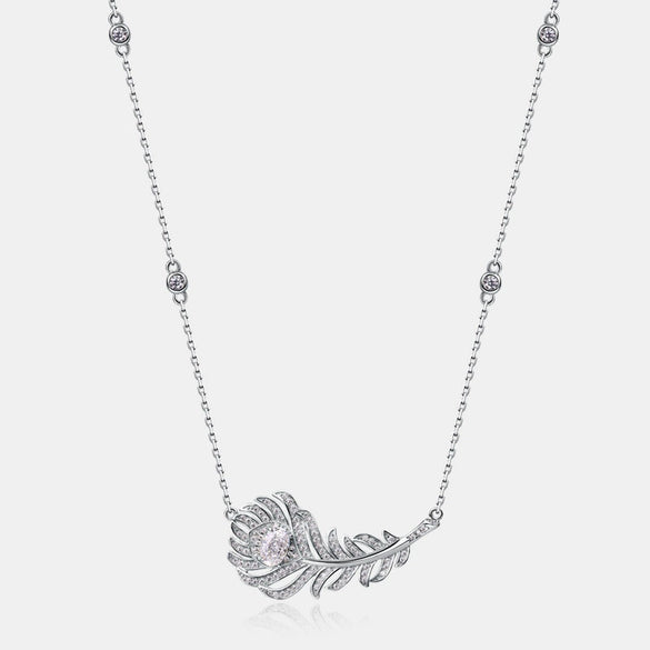 Necklace S925 Silver Inlaid Diamond Geometric Design Women's Elegant Natural Cross Chain