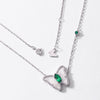 Necklace S925 Silver Inlay Cultivation Emerald Butterfly Geometric Elegant Vintage Style For Women
