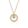 Necklace S925 Silver Moissanite Circle Pendant Women Fashion Gold Style Do Not Fade
