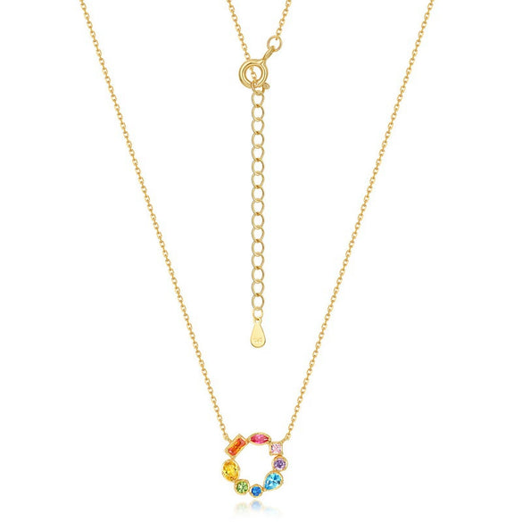 Necklace S925 Silver Zircon Geometric Light Luxury O Chain