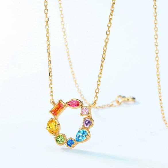 Necklace S925 Silver Zircon Geometric Light Luxury O Chain