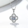 Necklace S925 Sterling Silver Four Leaf Clover Geometric Electroplated