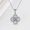 Necklace S925 Sterling Silver Four Leaf Clover Geometric Electroplated