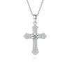Necklace S925 Sterling Silver Retro Cross Heart Crow Pendant Jewelry Electroplating