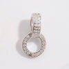 Necklace S925 Sterling Silver Round Zirconia Double Ring Pendant Buckle