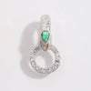 Necklace S925 Sterling Silver Round Zirconia Double Ring Pendant Buckle