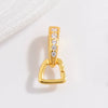 Necklace S925 Sterling Silver Round Zirconia Double Ring Pendant Buckle