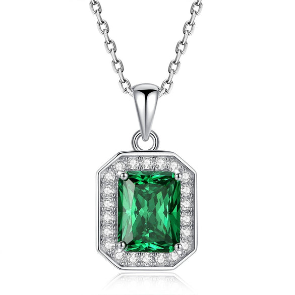 Necklace S925 Sterling Silver Yellow Diamond Floral Cutting Geometric Light Luxury Pendant