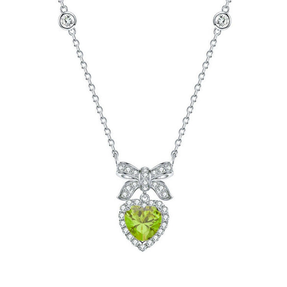 Necklace S925 Sterling Silver Zircon Heart Pendant For Female
