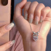 Necklace S925 Sterling Silver Zircon Heart Pendant For Female
