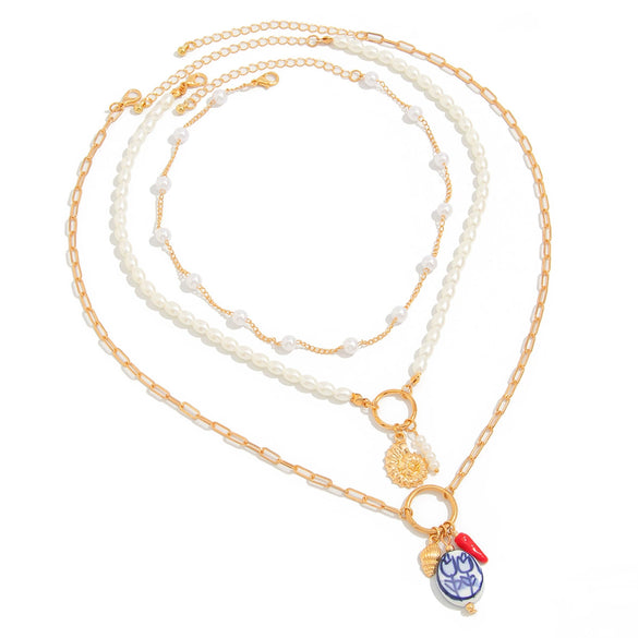 Necklace Set Alloy Beaded With Bow Star Pattern Electroplating For Women