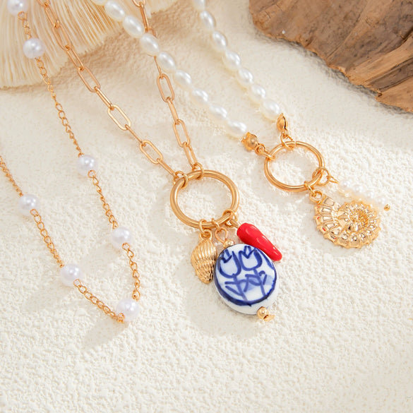 Necklace Set Alloy Beaded With Bow Star Pattern Electroplating For Women