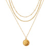 Necklace Set Alloy Metal Geometric Embossed Pendant Electroplating Snake Bone Chain Light Luxury Style Women's