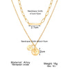 Necklace Set Alloy Metal Geometric Embossed Pendant Electroplating Snake Bone Chain Light Luxury Style Women's