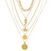 Necklace Set Alloy Metal Geometric Embossed Pendant Electroplating Snake Bone Chain Light Luxury Style Women's