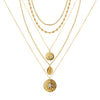 Necklace Set Alloy Metal Geometric Embossed Pendant Electroplating Snake Bone Chain Light Luxury Style Women's