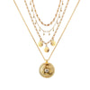 Necklace Set Alloy Metal Geometric Embossed Pendant Electroplating Snake Bone Chain Light Luxury Style Women's