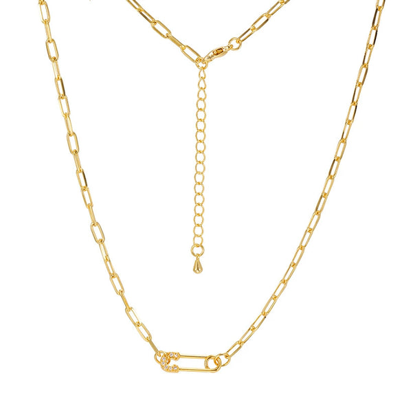 Necklace Set Star Shape Environmentally Friendly Copper Zirconia Inlay Return Pin Chain For Women