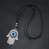 Necklace Set Unisex Geometric Blue Glass Eye Pendant Alloy Inlaid Gemstones