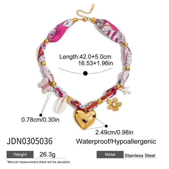 Necklace Shell Dopamine Stainless Steel Geometric Handmade Chain Electroplated Jewelry