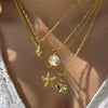 Necklace Shell Mermaid Pearl Seaside Vintage Copper Gold Plated Titanium Steel