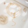 Necklace Shell Piece Starfish Conch Imitation Pearl Alloy Geometric Star Electroplating Women's Fashion