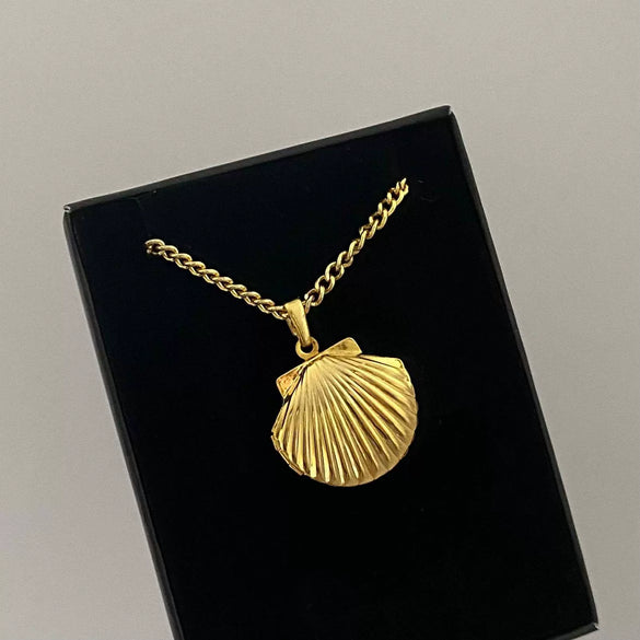 Necklace Shell Titanium Steel Geometric Electroplated Cuban Chain Real Gold Plated Color Preservation