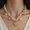 Necklace Silk Scarf Heart Sun Pendant Geometric Pattern Titanium Steel Stainless Steel Real Gold Plating Light Luxury Minimalist Women's