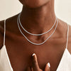 Necklace Silver Doublelayer Twisted Rope Copper Plated With Real Gold Geometric Style Electroplating For Women