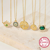 Necklace 925 Silver Geometric Devil's Eye Zircon Pendant Electroplated