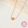 Necklace 925 Silver Geometric Devil's Eye Zircon Pendant Electroplated