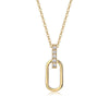 Necklace 925 Silver Geometric Moissanite Inlay Casual U Shaped Stacked Clavicle Chain For Women