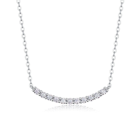 Necklace 925 Silver Moissanite Geometric Cross Chain Inlay For Women