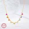 Necklace 925 Silver Sweet Style Dropshaped Electroplating Colorful Zircon