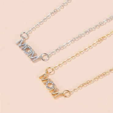 Necklace Simple English Alphabet Necklace Mother Pendant Clavicle Chain Mom Copper  Necklace Wholesale Gooddiy