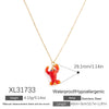 Necklace Small Crab Glass Pendant Stainless Steel Electroplating Clavicle Chain For Women