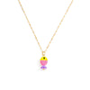 Necklace Small Crab Glass Pendant Stainless Steel Electroplating Clavicle Chain For Women
