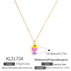 Necklace Small Crab Glass Pendant Stainless Steel Electroplating Clavicle Chain For Women
