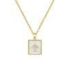 Necklace Square Shell Airplane Geometric Titanium Steel Copper Cartoon Luxury