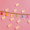 Necklace Stainless Steel Acrylic Color Tassel Bear Pendant Electroplating