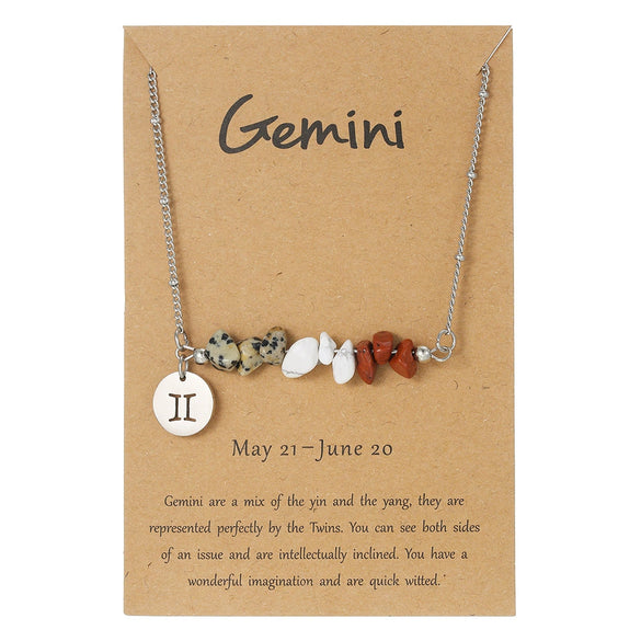 Necklace Stainless Steel Alloy Gravel Geometric Constellation Pendant O Word Chain