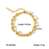 Necklace Stainless Steel Artificial Crystal Geometric Ushaped Horseshoe Buckle Electroplating Women