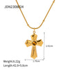 Necklace Stainless Steel Ball Chain Inlaid Tiger's Eye Stone With Three Dimensional Hammer Geometric Pattern Electroplating For Women