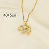 Necklace Stainless Steel Box Chain With Animal Elephant Pendant Mixed Gemstone Setting Electroplated Simple Geometry Style For Women