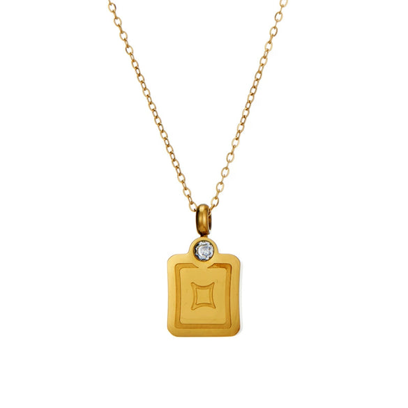 Necklace Stainless Steel Constellation Pendant Titanium Steel 18K Gold Plated