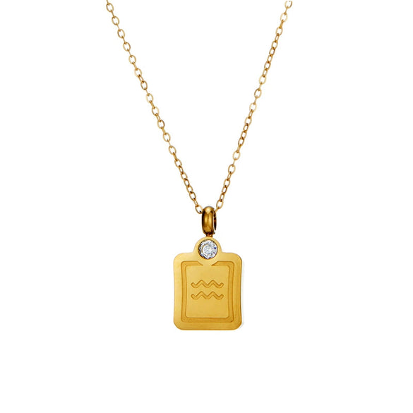 Necklace Stainless Steel Constellation Pendant Titanium Steel 18K Gold Plated