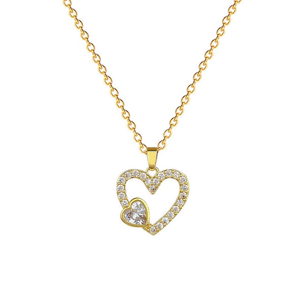 Necklace Stainless Steel Copper Animal Zodiac Cartoon Heart Love Full Diamond Style