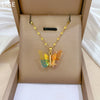 Necklace Stainless Steel Copper Colorful Butterfly Animal Zodiac Cartoon Style