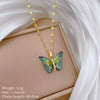 Necklace Stainless Steel Copper Colorful Butterfly Animal Zodiac Cartoon Style