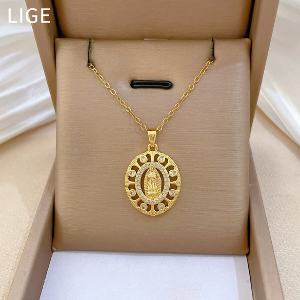 Necklace Stainless Steel Copper Eggshaped Animal Zodiac Cartoon Style